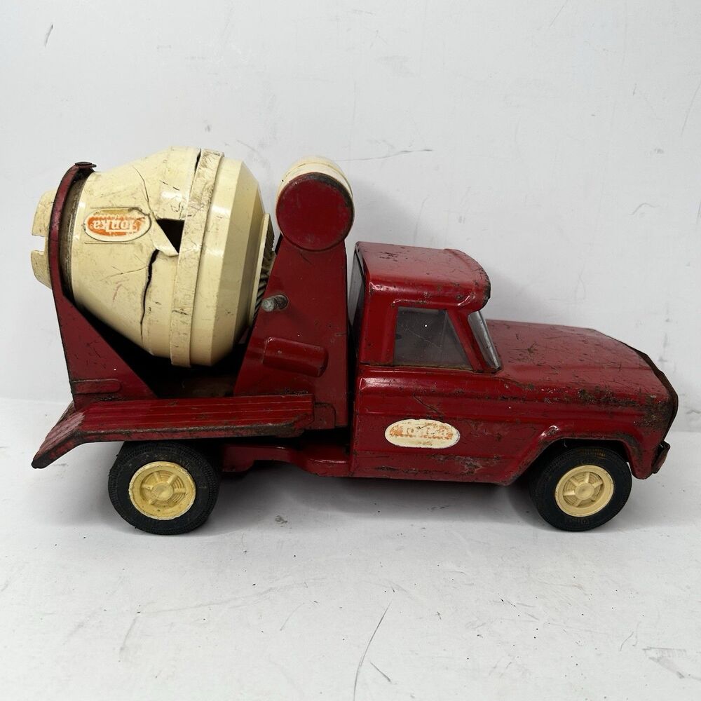 Vintage Tonka Cement Mixer Truck Pressed Steel All Original 1960’s rotating drum